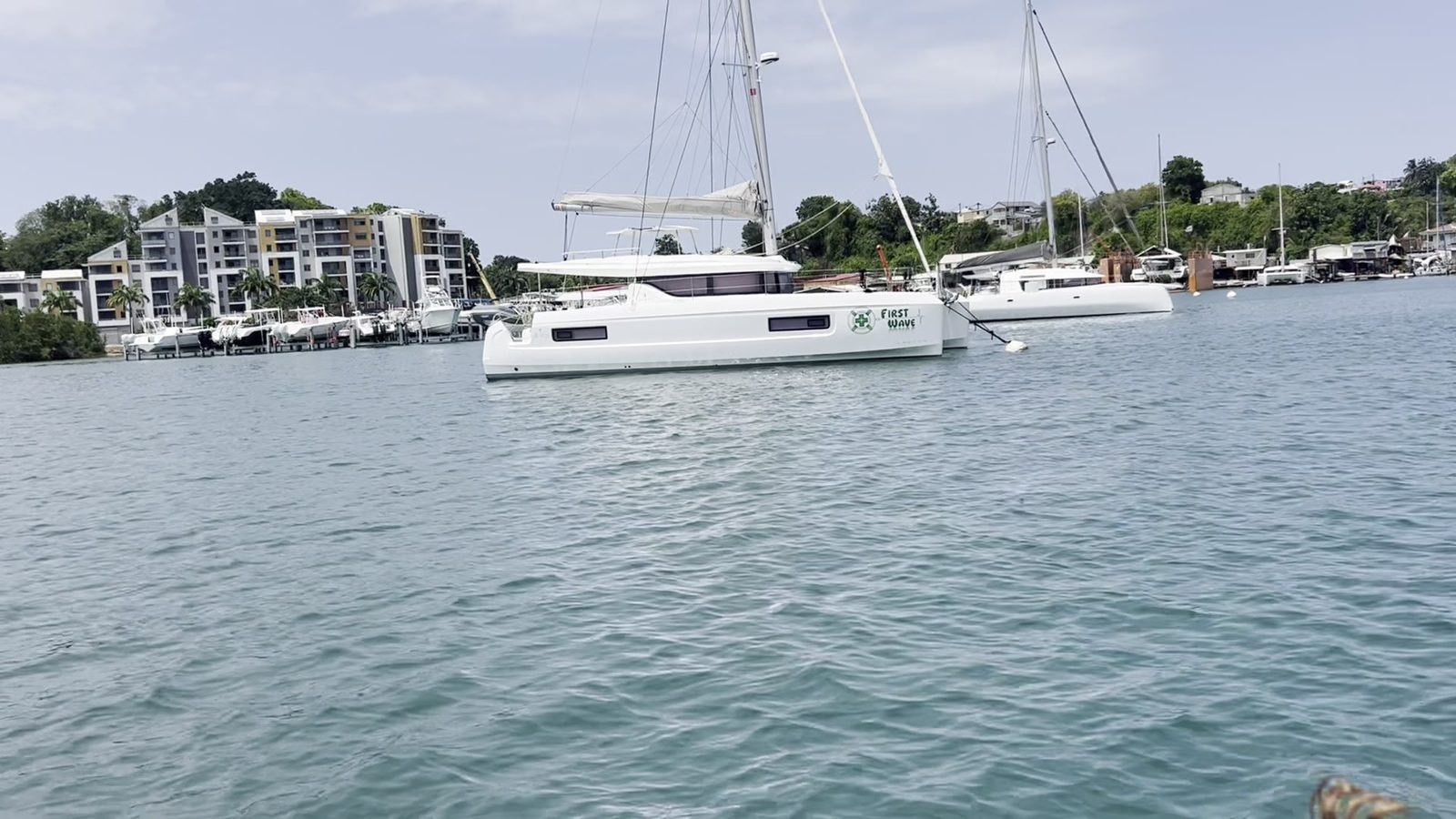 First Wave at anchor in Sint Maarten